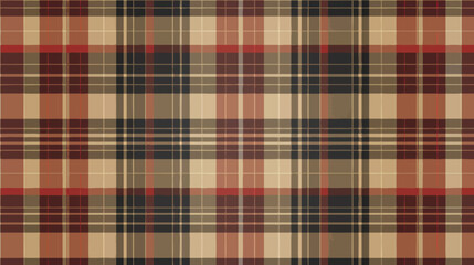 Wall Mural - a plaid pattern is shown in red, beige, and black