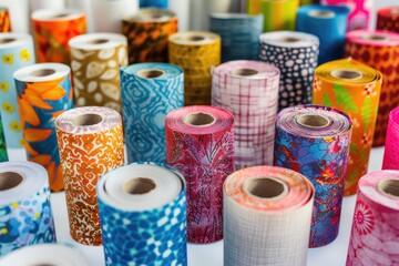 Poster - Assorted rolls of colorful paper for various creative projects