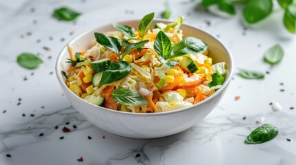 Aufkleber - A white bowl filled with assorted vegetables, perfect for healthy eating concepts