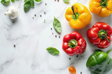 Poster - A variety of fresh vegetables displayed on a table. Perfect for healthy eating concepts