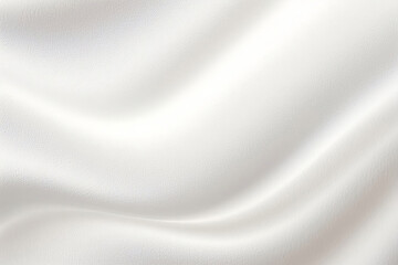 Wall Mural - Detailed view of smooth, white satin fabric with subtle sheen.