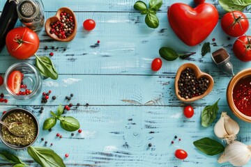 Poster - Various bowls of food arranged on a wooden table, suitable for food blogs or restaurant menus