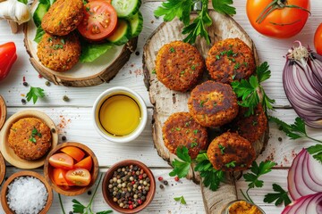 Poster - A table filled with a diverse selection of delicious food. Ideal for food and beverage concepts