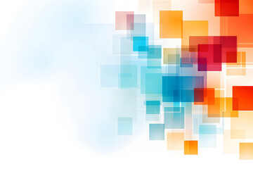 Fototapete - Abstract colorful squares fading on a bright white background