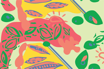 Wall Mural - Modern vector pattern with multicolor abstract shapes. Colorful abstract background.