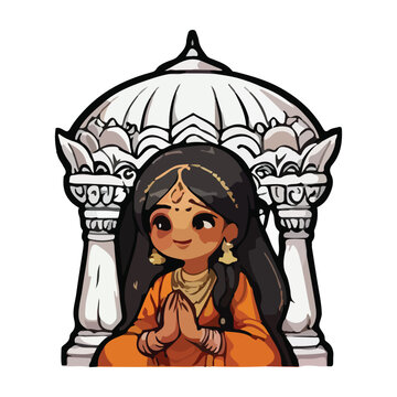 Indian wedding mandap decorative vector illustration