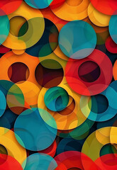 Wall Mural -  Craft a visually striking abstract background featuring circle colorful