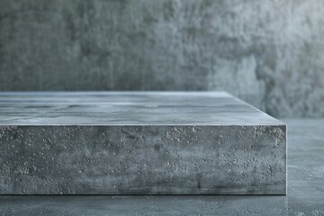 Poster - A concrete block sitting on a cement floor. Suitable for construction or industrial concepts
