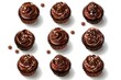 Delicious chocolate cupcakes with colorful sprinkles, perfect for bakery or dessert concept