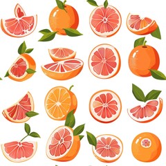 Poster - Fresh halved grapefruits, perfect for food and nutrition concepts