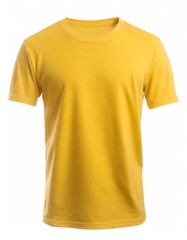 Wall Mural - yellow t shirt front and back view, isolated on white background. Ready for your mock up design template