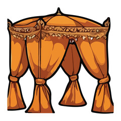 Wall Mural - Indian wedding mandap decorative vector illustration