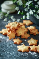 Poster - A pile of cookies sitting on top of a table. Perfect for food bloggers or bakery advertisements