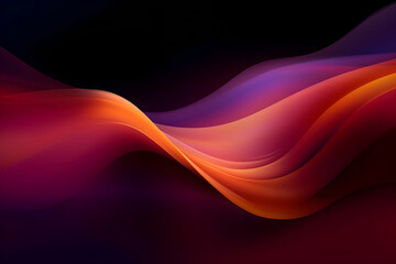 Poster - Abstract vivid waves of color blending together in artistic expression
