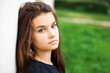 © Andrey_Arkusha - Young beautiful brunette girl, autumn park outdoors