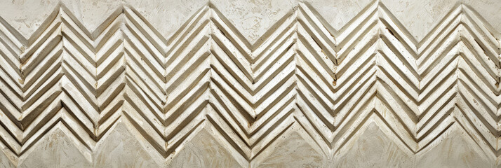Wall Mural - Abstract arrow lines made of gypsum and ceramics