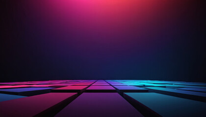Poster - A room filled with multiple square patterns on the floor, creating a geometric and structured visual effect