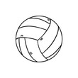Volleyball vector icon in doodle style. Symbol in simple design. Cartoon object hand drawn isolated on white background.