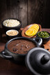 Feijoada, typical Brazilian food made with black beans.