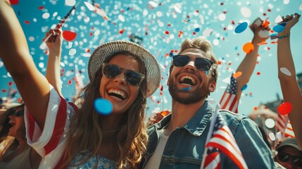 Happy people celebration 4th of July