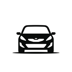 Wall Mural - Car silhouette icon. Front view. Vector illustration