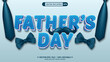 Fathers day celebration vector template with happy fathers day 3d editable text style effect with gentleman bow tie