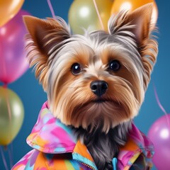 Poster - dog in a coat with bow tie.