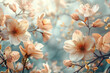 Beautiful blooming magnolia flowers on a spring day. Floral background.