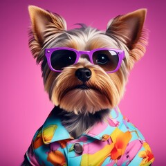 Canvas Print - funny dog in sunglasses