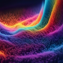 Poster - abstract background with colorful particles, futuristic technology illustration.