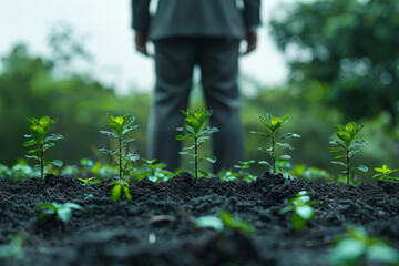 Poster - A nurturing nurturer, cultivating a culture of learning and development to foster continuous growth and improvement. Concept of talent development. Generative Ai.