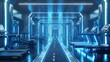 Abstract 3D gym scene with futuristic elements   AI generated illustration