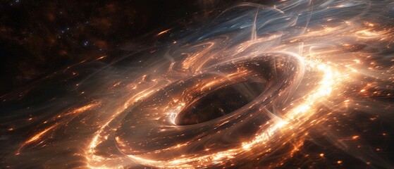 Wall Mural - Black hole in space energy from the planets. World tearing universe images as background. 