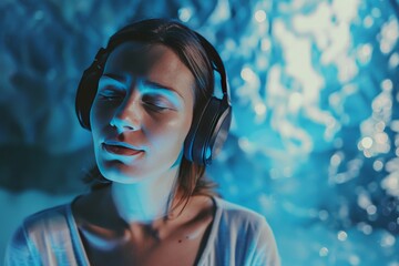 Canvas Print - Enhancing Calming Sleep Messages: Meditation Techniques for Dreaming Benefits and Restful Sleep Flow, Supporting Recovery and Mindfulness.