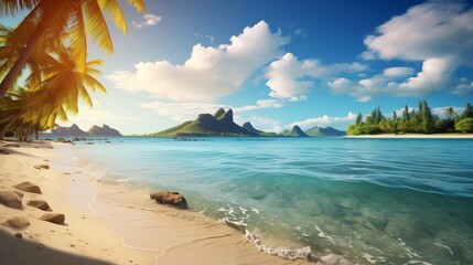 Wall Mural - Tropical beach wallpaper.