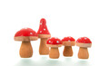 Wooden red mushrooms