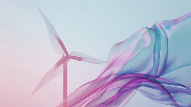 Abstract interpretation of clean energy sources in soft tones  AI generated illustration