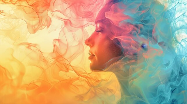Abstract interpretations of healthy mindfulness practices  AI generated illustration
