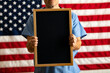 Health: Anonymous Doctor Holds Blank Black Letterboard Sign