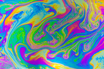 Wall Mural - psychedelic multicolored background abstract. rainbow colors. patterns background. photo macro shot 