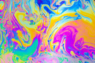 Wall Mural - psychedelic multicolored background abstract. rainbow colors. patterns background. photo macro shot 
