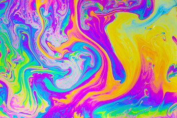 Wall Mural - psychedelic multicolored background abstract. rainbow colors. patterns background. photo macro shot 