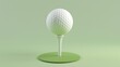 An abstract and cute 3D design of a golf ball on a tee       AI generated illustration