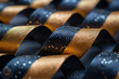 Black and Gold Ribbons in a Row,
Swirling golden and blue glistening golden solid liquid waves ultra realistic vibrations wave functions twisted lines and textures seamless textile fulldrop repeated 