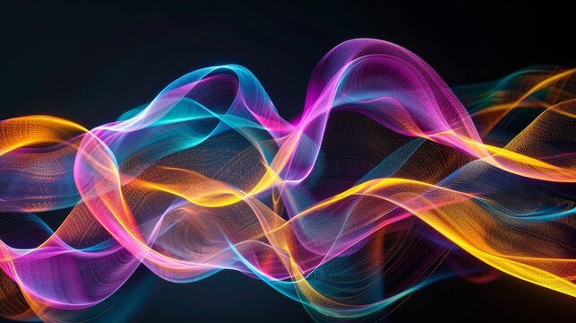An abstract visualization of a songs melody depicted as a colorful wave       AI generated illustration