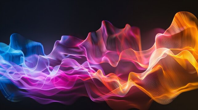 An abstract visualization of a songs melody depicted as a colorful wave       AI generated illustration