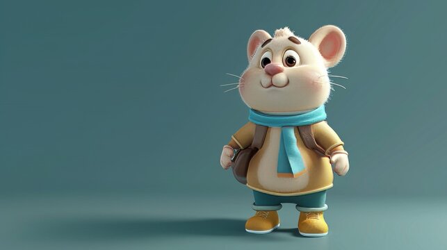 An endearing 3D model of a lovable character       AI generated illustration