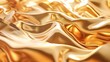 Highly reflective, wavy gold surface resembling luxurious fabric or molten metal with smooth texture