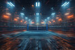 3D Boxer Arena with Viewers. Empty Boxing Ring with Viewers,
Boxing ring in the empty hall 3 d render
