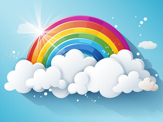 Wall Mural - speech bubble with a rainbow background